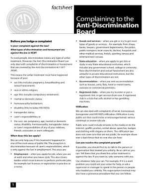 NSW Anti-Discrimination Board Complaint Form