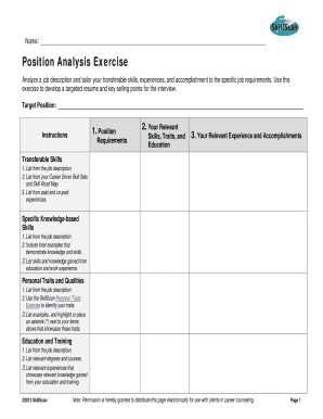 Position Analysis Exercise