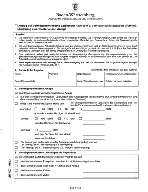 Antrag auf vermögenswirksame Leistungen
