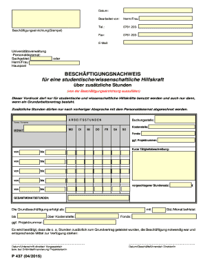Beschäftigungsnachweis