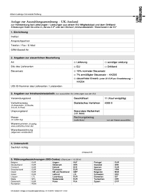 Anlage zur Auszahlungsanordnung – UK-Ausland