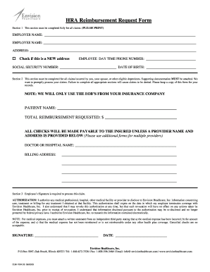 HRA Reimbursement Request Form