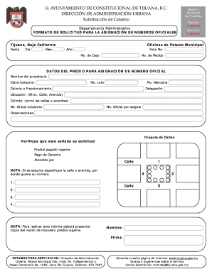 Formato de Solicitud para la Asignación de Números Oficiales