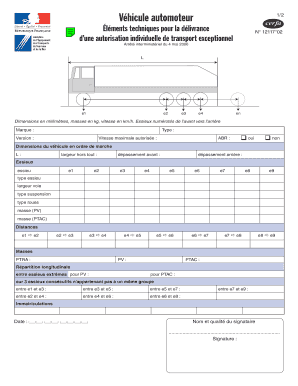 Formulaire d'autorisation de véhicule