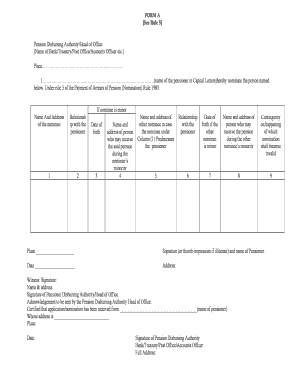Pension Nomination Form