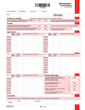 Danish Unemployment Benefit Form