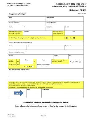 EØS 1 – 01 -2015 Application for Unemployment Benefits While Job Seeking Abroad