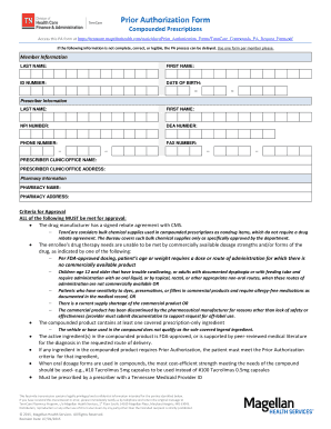TennCare Compounded Prescriptions Prior Authorization Form