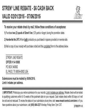 Stren Line Rebate Form