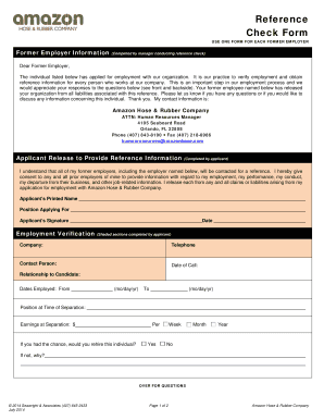 Reference Check Form
