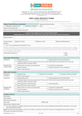 Indian Federal Life Insurance Free-Look Request Form