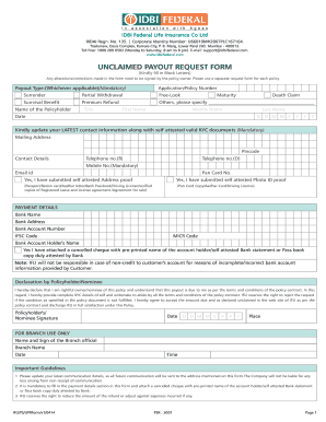 Unclaimed Payout Request Form