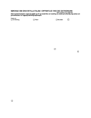 Norwegian Road Excavation Permit Application