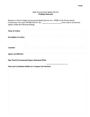 New York State Environmental Quality Review Findings Statement