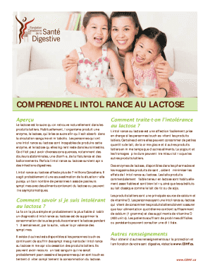 COMPRENDRE L INTOL RANCE AU LACTOSE