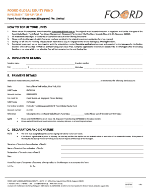 Foord Global Equity Fund Investment Top Up Form