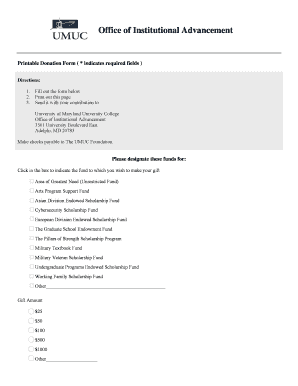 University of Maryland Donation Form
