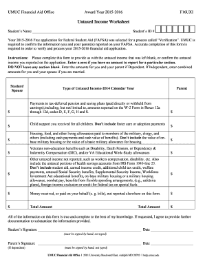 Untaxed Income Worksheet