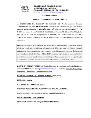 EDITALPE 332013ORACLE - Sefaz PI - Governo do Estado do Piau - sefaz pi gov