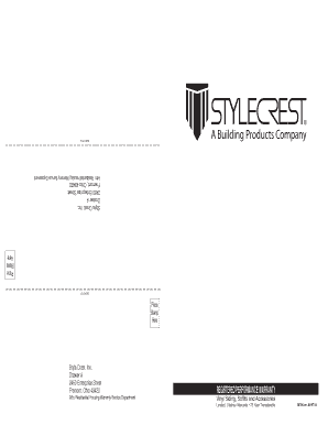 Style Crest Vinyl Siding Warranty Registration