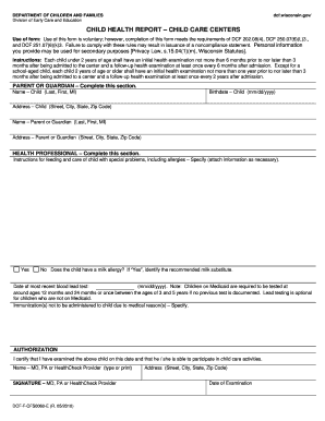 Child Health Report Form
