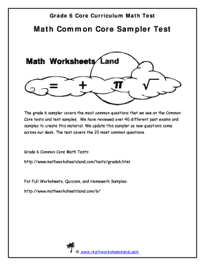 Grade 6 Common Core Math Test