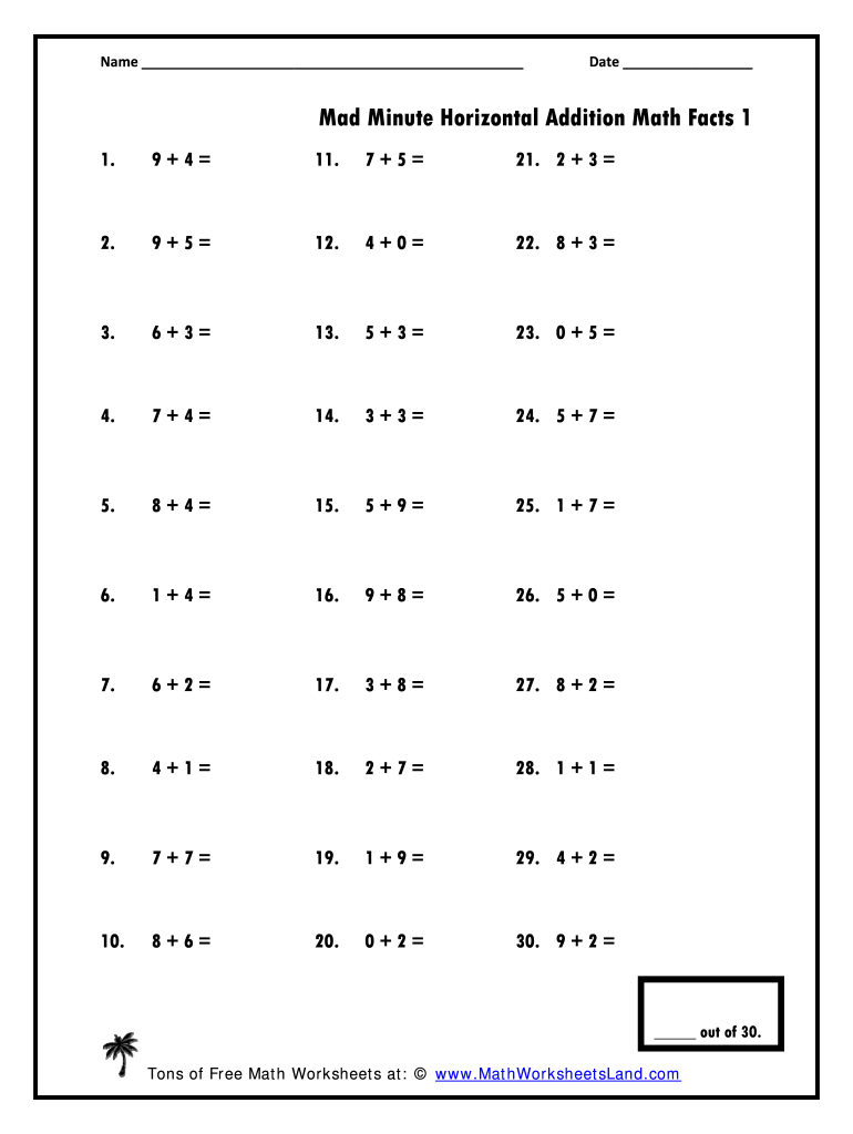 Mad Minute Online Fill Online Printable Fillable Blank PdfFiller