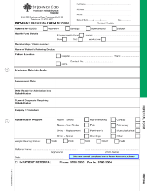 Inpatient Referral Form