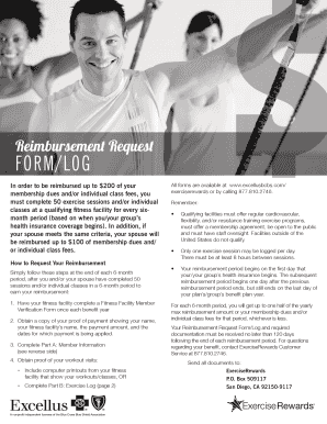 ExerciseRewards Reimbursement Request Form