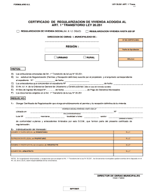 Certificado de Regularización de Vivienda Social