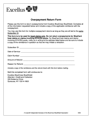 Overpayment Return Form
