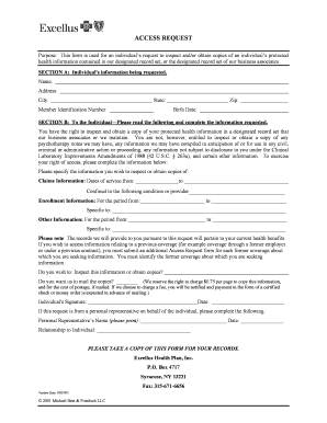 Health Information Access Request Form