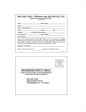 SEIU 668 Senior Membership Application