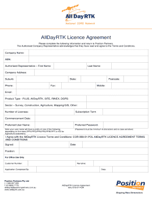 AllDayRTK Licence Agreement
