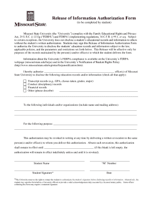 Release of Information Authorization Form