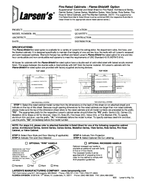 Fire-Rated Cabinet Submittal Form