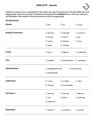 Acoustic Checklist for Building Projects