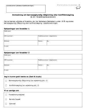 Application for Child Expert Advice or Conflict Mediation