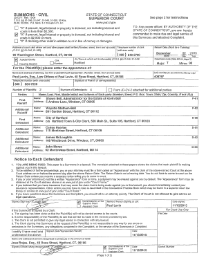 SUMMONS -CIVIL STATE OF CONNECTICUT SUPERIOR COURT