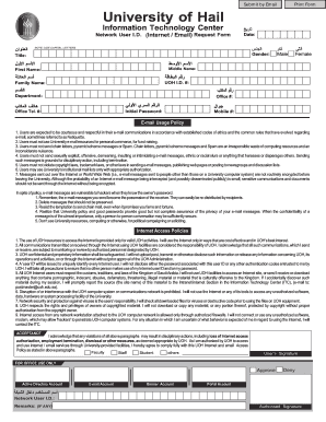 University of Hail Network User ID Request Form