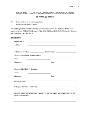 Approval form - JCM