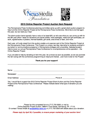 Auction Item Donation bformb - Pennsylvania NewsMedia Association