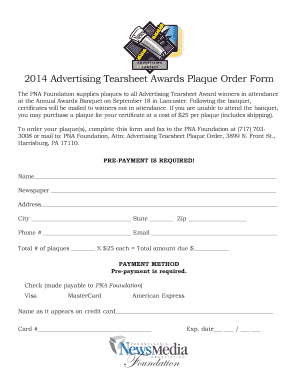 Plaque Order Form.indd