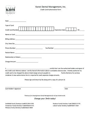 Credit Card Authorization Form