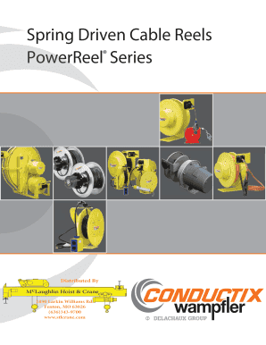 Spring Driven Cable Reels Specification Data Sheet