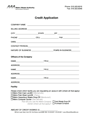 Credit Application Form