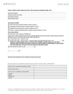 Czech Republic Clear Deal Deposit Renewal Form