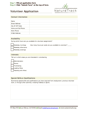 Volunteer Application Form