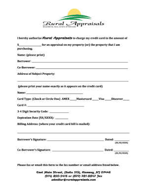 Property Appraisal Credit Card Authorization Form