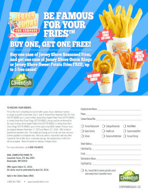 Jersey Shore Fries Rebate Form